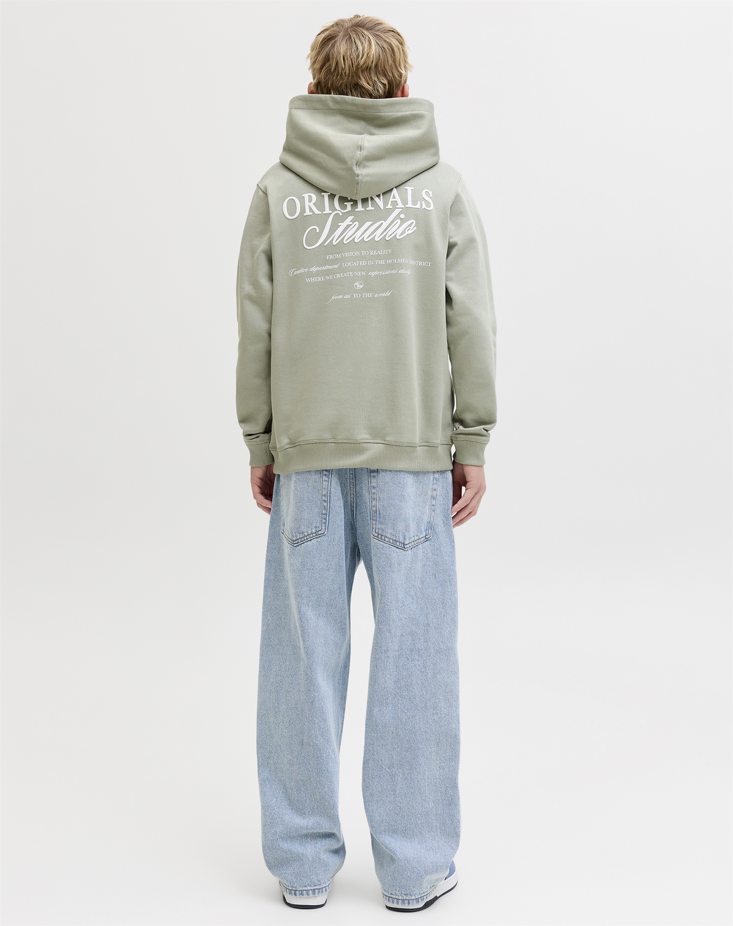 Jack & Jones Junior - JORNorrebro Typo Back Sweat Hoodie - Seagrass